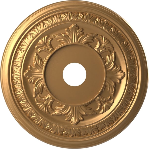Ekena Millwork Baltimore PVC Ceiling Medallion (Canopies up to 7 3/4"), 22"OD x 3 1/2"ID x 1"P, Bright Coat Gold CMP22BABGL - main